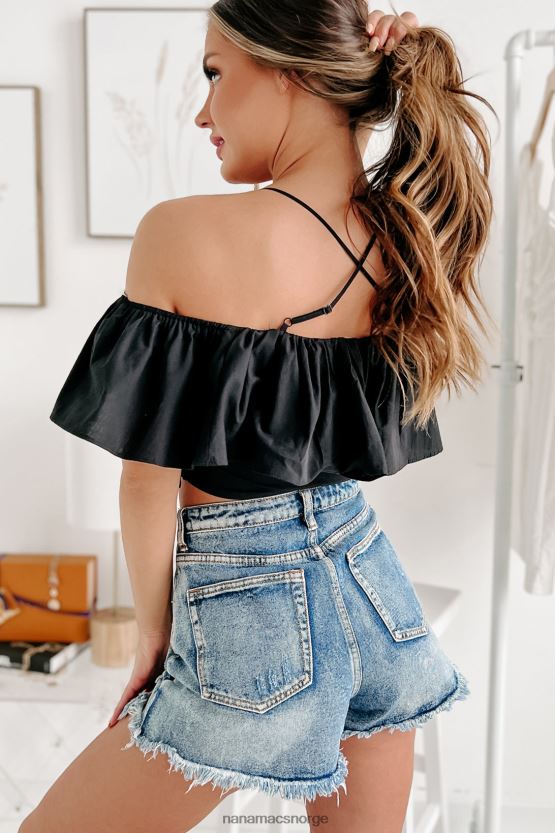 svart NanaMacs øyne på premien kalde skulder toppen 402NJ0827