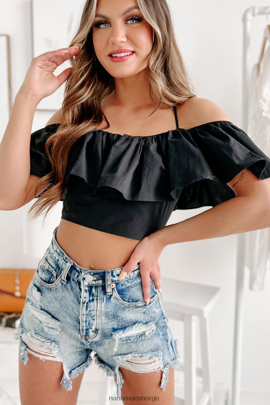 svart NanaMacs øyne på premien kalde skulder toppen 402NJ0827